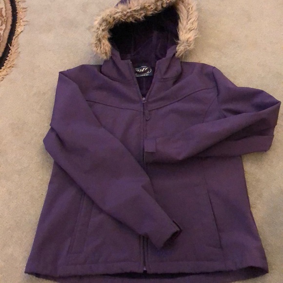 DHG Dutch Harbor Gear Authentic size Large jacket - purple, fury inside lining - Picture 2 of 9
